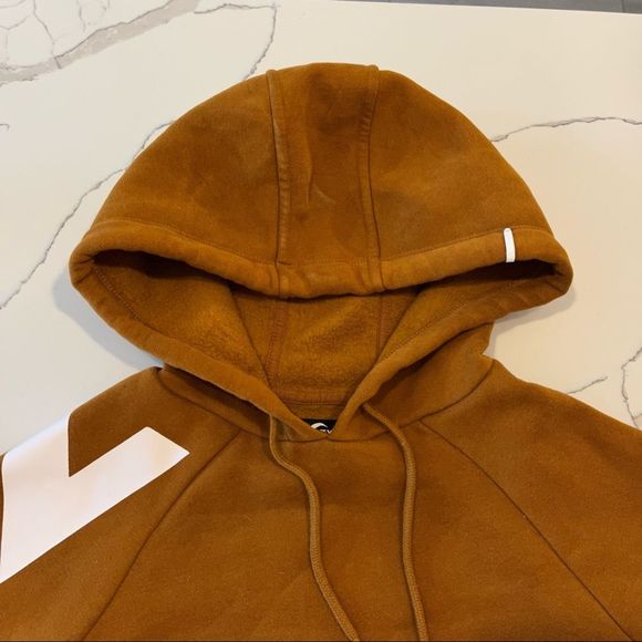 Zyia Active Spell out Camel Cropped Hoodie Sweatshirt Womens size medium - Picture 10 of 10